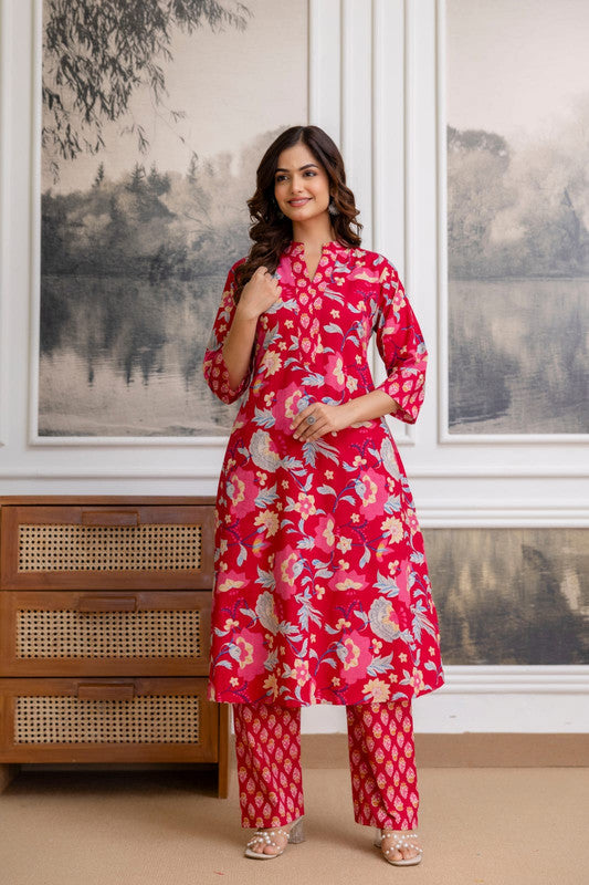 Elegant Jaipuri Printed Cotton Top Bottom Set with Floral Design image 7