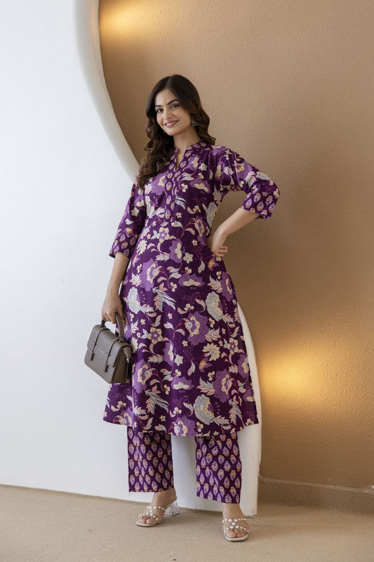 Elegant Jaipuri Printed Cotton Top Bottom Set with Floral Design image 4