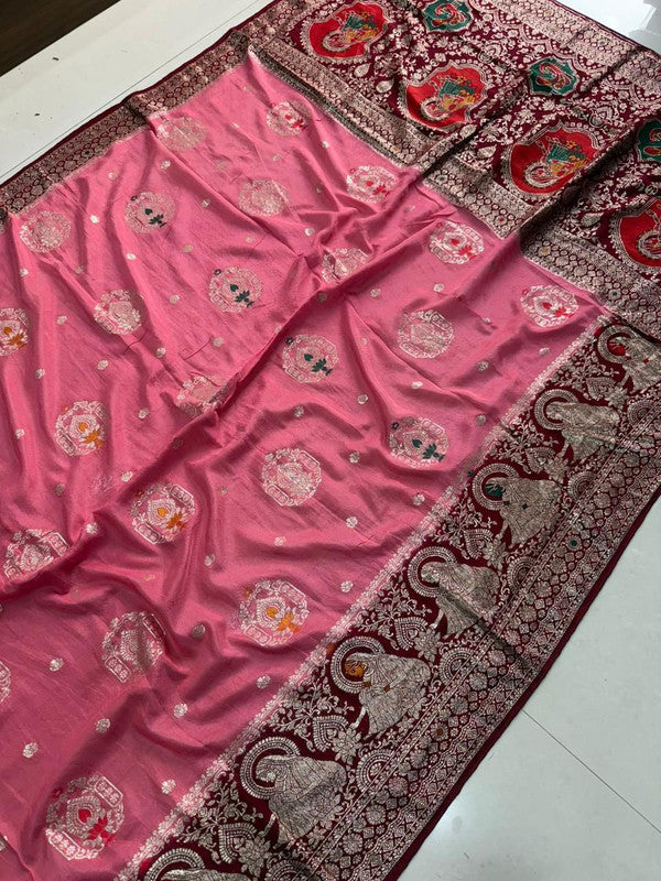 Viscose Georgette Saree with Jacquard Rich Pallu & Blouse image 7