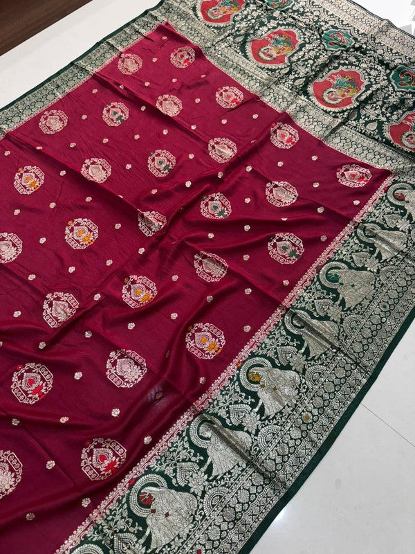 Viscose Georgette Saree with Jacquard Rich Pallu & Blouse image 10