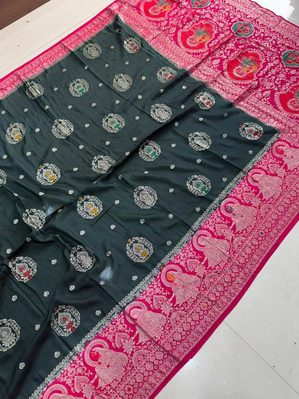 Viscose Georgette Saree with Jacquard Rich Pallu & Blouse image 4