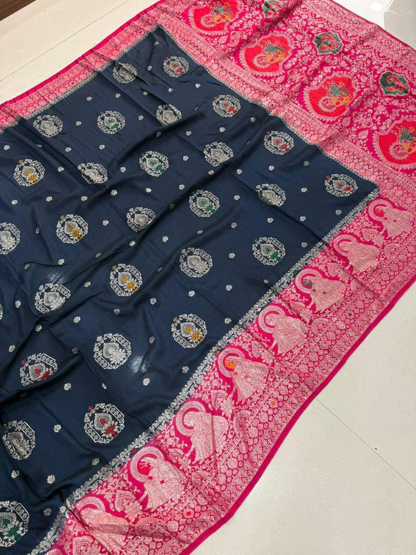 Viscose Georgette Saree with Jacquard Rich Pallu & Blouse image 2