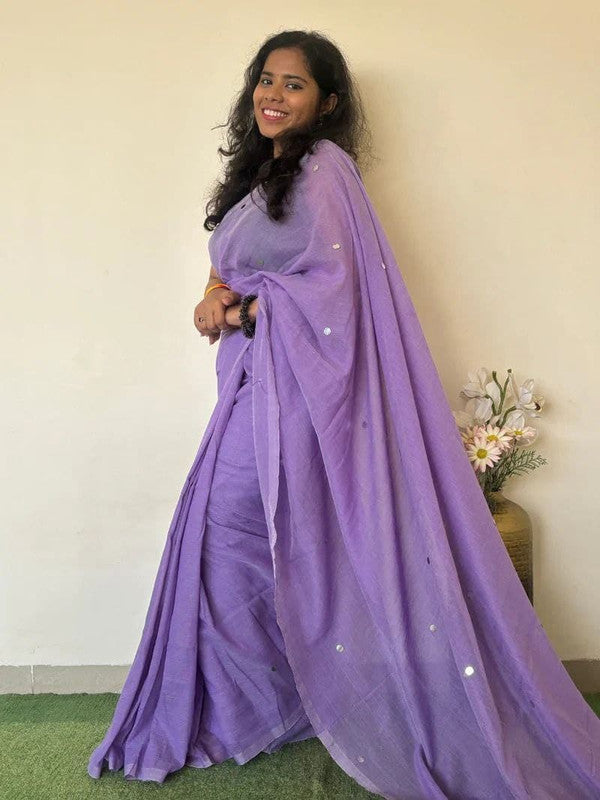 Monalisa Khadi Cotton Mirror Work Saree with Running Blouse image 10