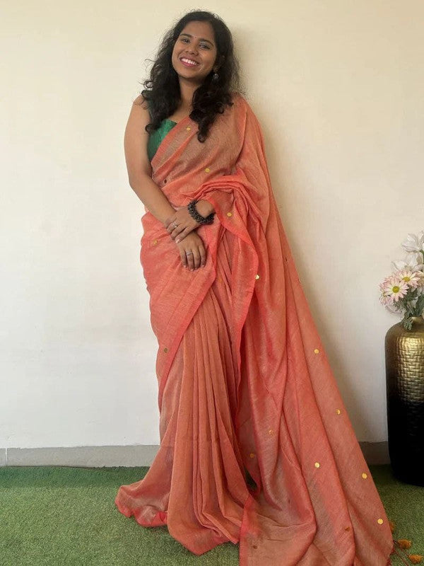 Monalisa Khadi Cotton Mirror Work Saree with Running Blouse image 13