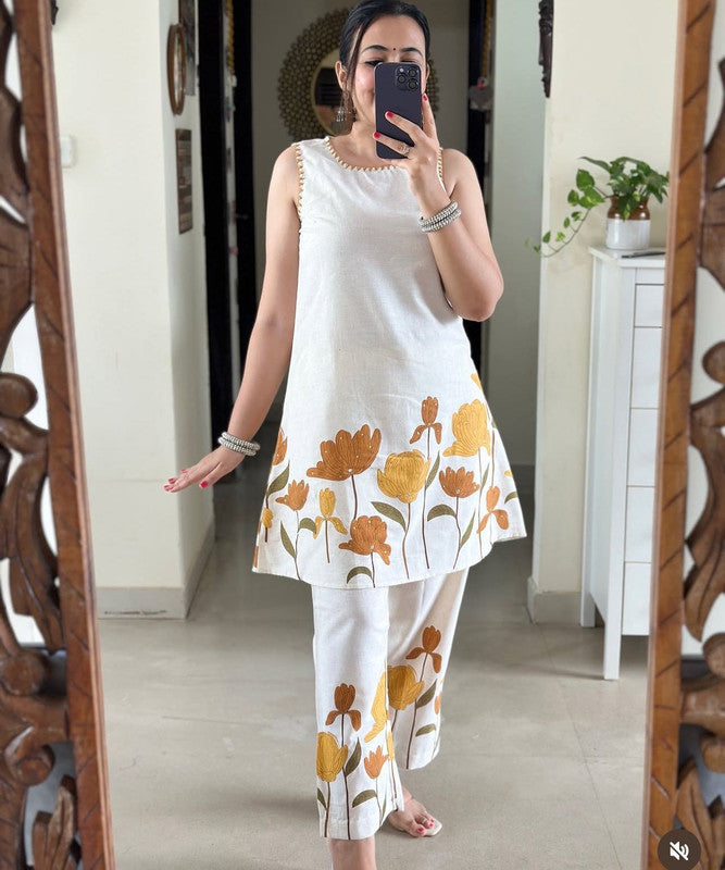 Women's Cotton Flex Cord Set with Kantha Work image 7