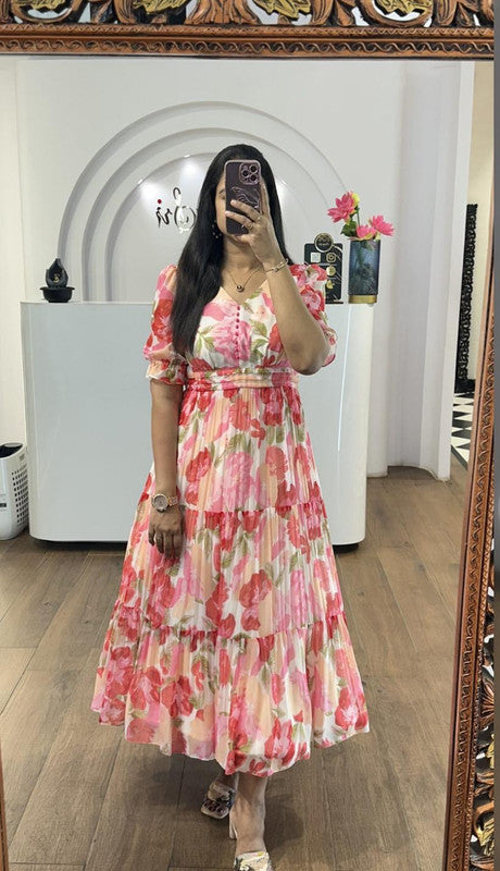 Women's Elegant Georgette Maxi Dress image 5