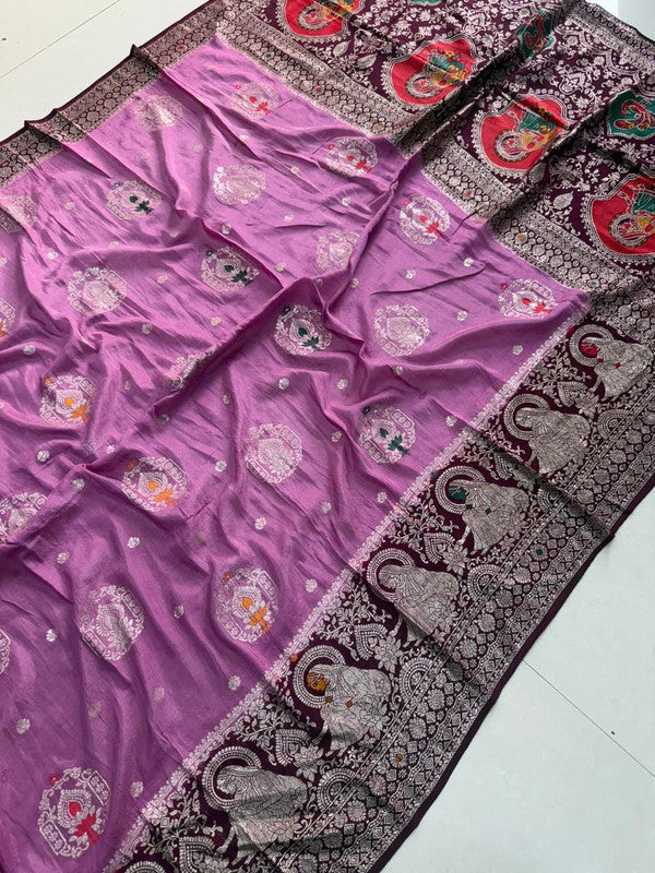 Viscose Georgette Saree with Jacquard Rich Pallu & Blouse image 9