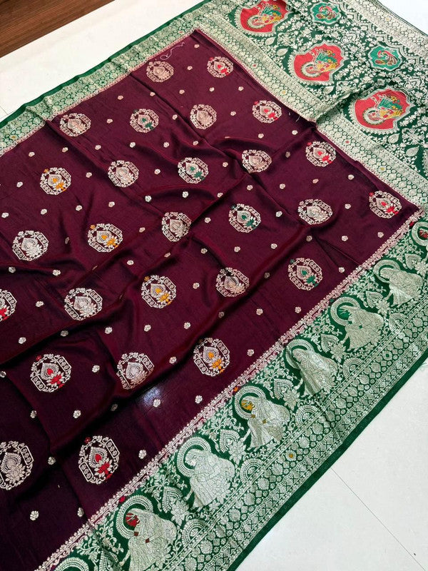 Viscose Georgette Saree with Jacquard Rich Pallu & Blouse image 11