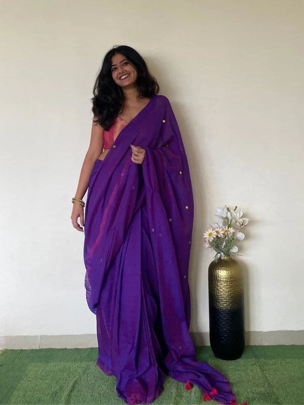 Monalisa Khadi Cotton Mirror Work Saree with Running Blouse image 17