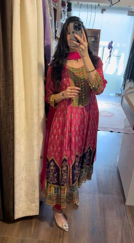 Georgette Gown with Sequence Embroidery Dupatta - 2 Piece Set image 2