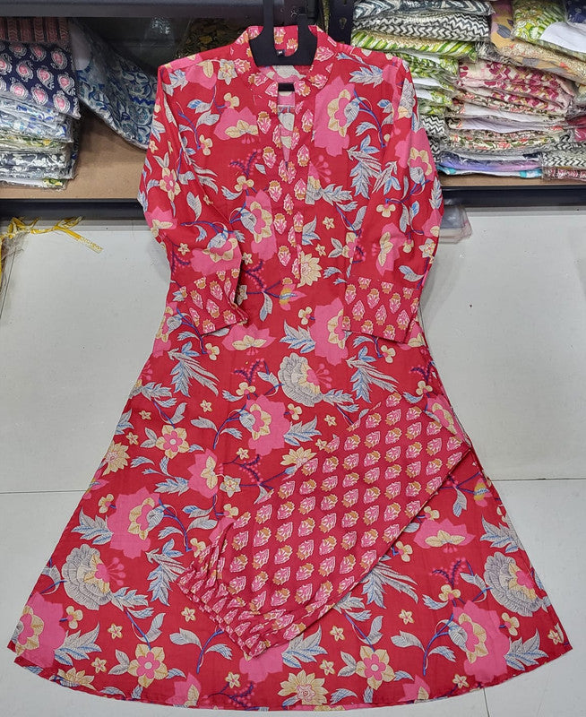 Elegant Jaipuri Printed Cotton Top Bottom Set with Floral Design image 9