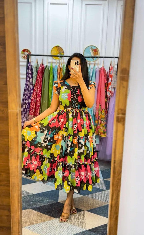 Georgette Maxi Dress - Sleeveless Floral Tiered Vacation Special image 3