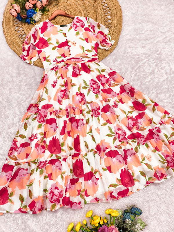 Women's Elegant Georgette Maxi Dress image 7