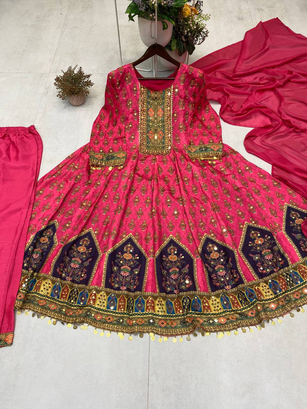 Georgette Gown with Sequence Embroidery Dupatta - 2 Piece Set image 3