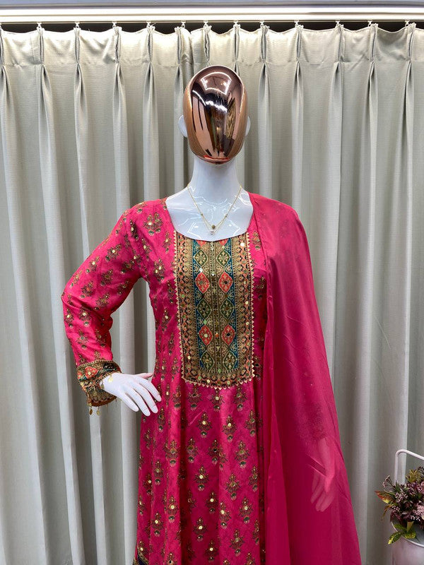 Georgette Gown with Sequence Embroidery Dupatta - 2 Piece Set image 4