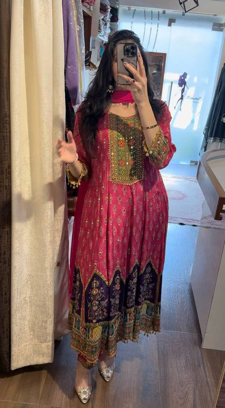 Georgette Gown with Sequence Embroidery Dupatta - 2 Piece Set image 5