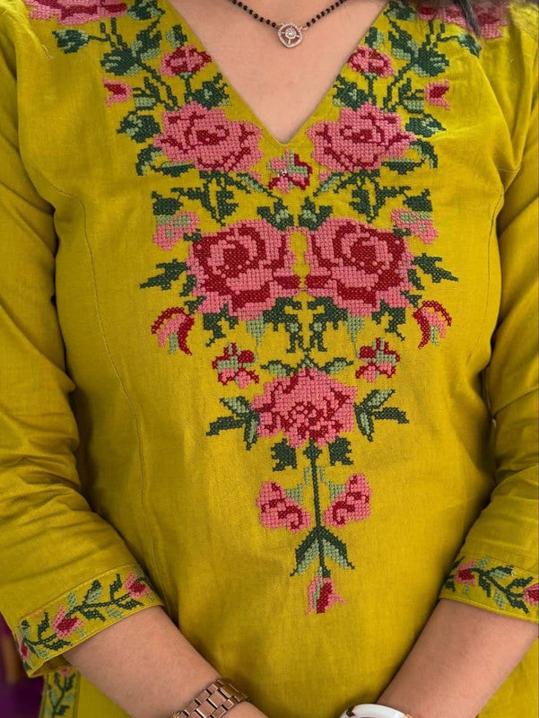 Pure Cotton Embroidered Cord Set with Pockets image 12