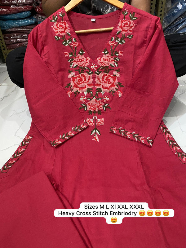 Pure Cotton Embroidered Cord Set with Pockets image 1