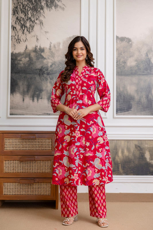 Elegant Jaipuri Printed Cotton Top Bottom Set with Floral Design image 8
